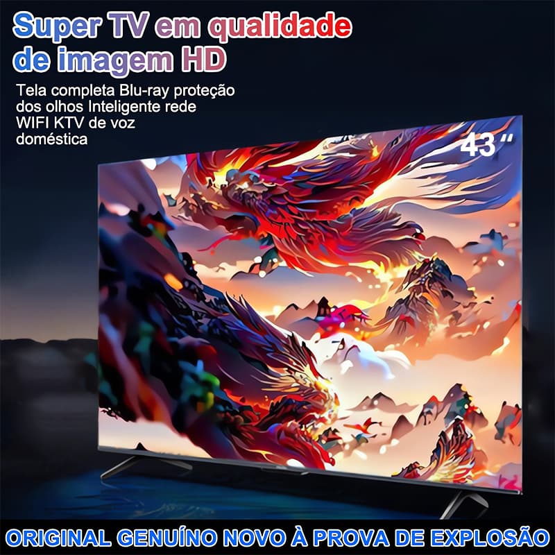 Smart TV 43 polegadas LED HD com Wi-Fi e Android, promoção de qualidade de imagem HD