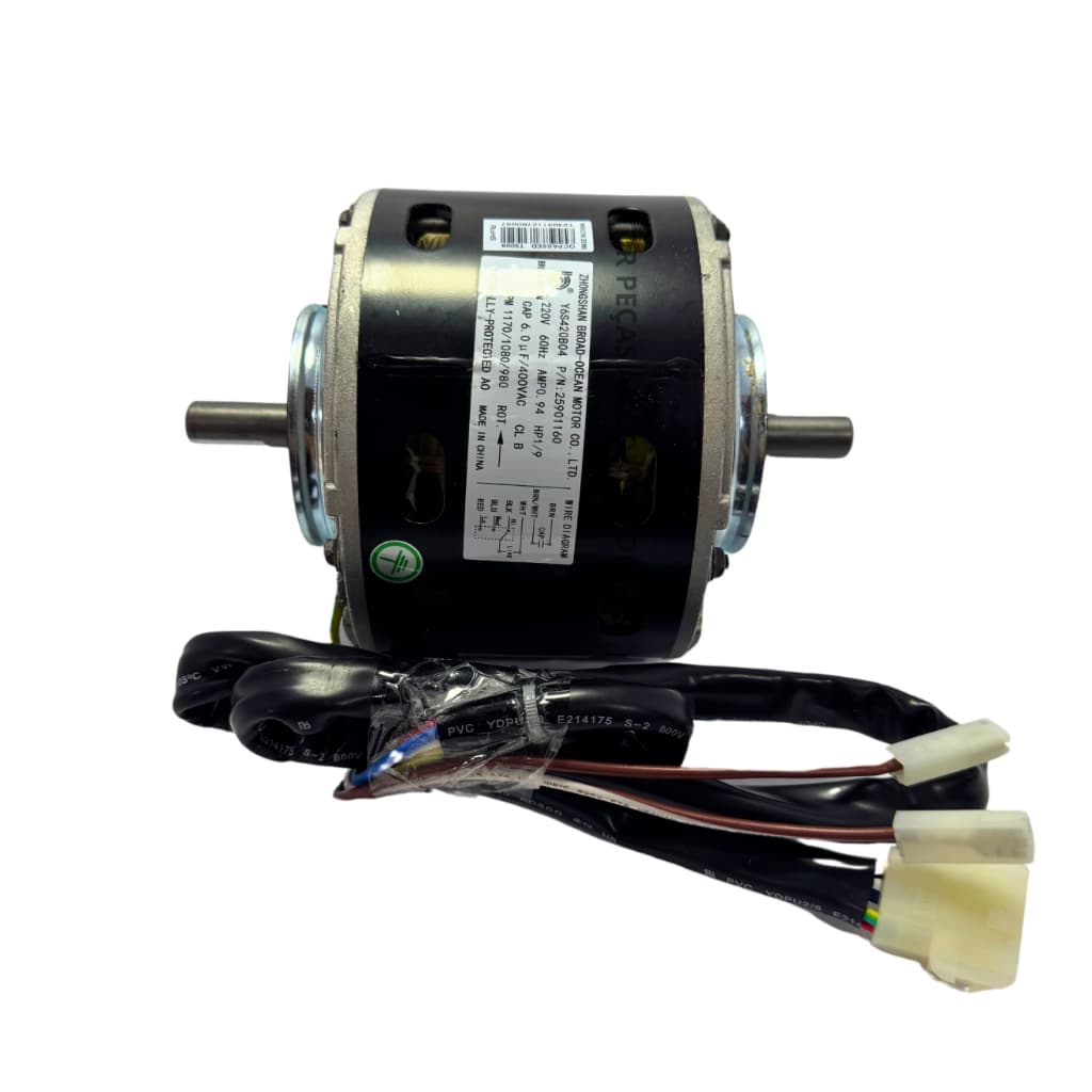 Motor ventilador 1/8 220V para ar condicionado Split Springer Space, 48000-60000 BTUS