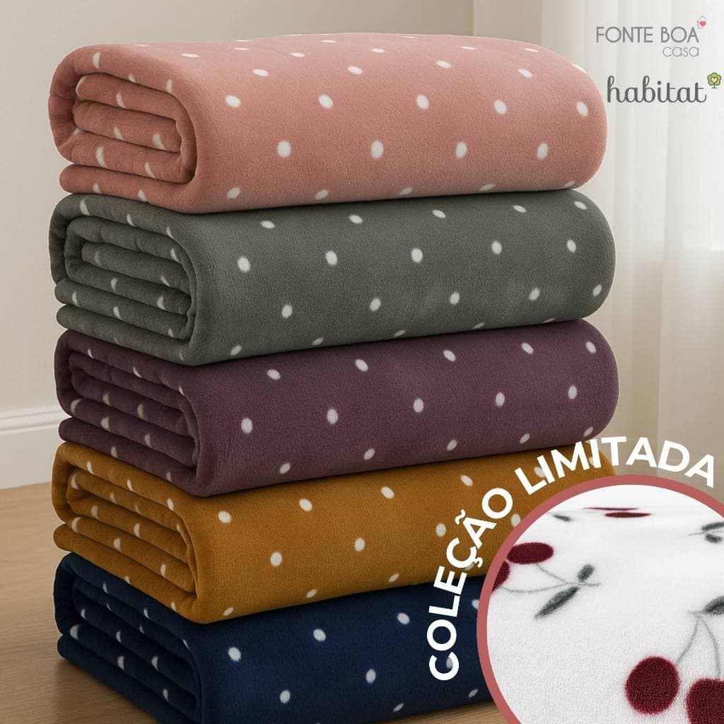 Mantas microfibra pastel com bolinhas brancas, coleção limitada Habitat