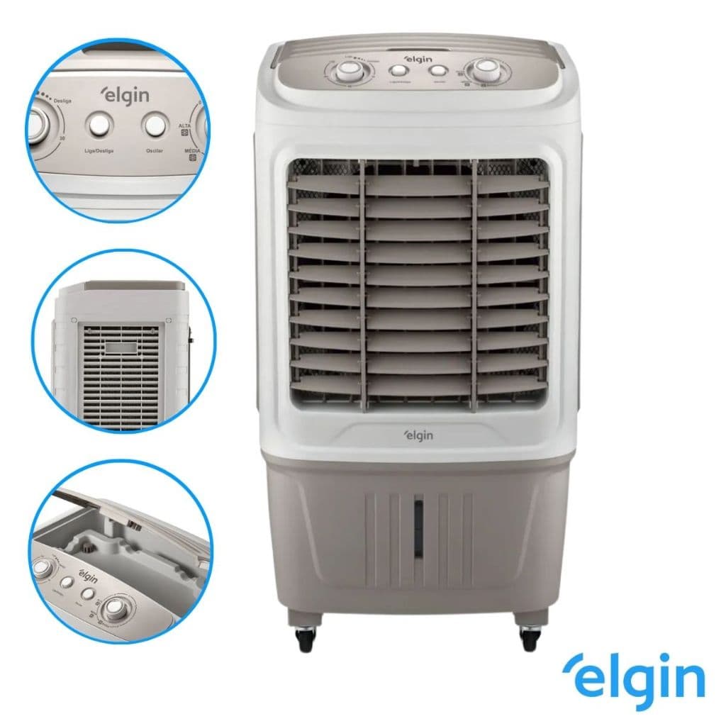Climatizador Elgin Big Air 45L Bivolt 2400m³/h, Autonomia de 25h, Portátil Grande e Médios Ambientes