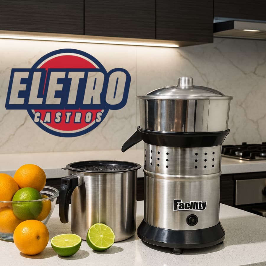 Extrator Espremedor Sucos Laranja Industrial 700W Inox Profissional (Bivolt)