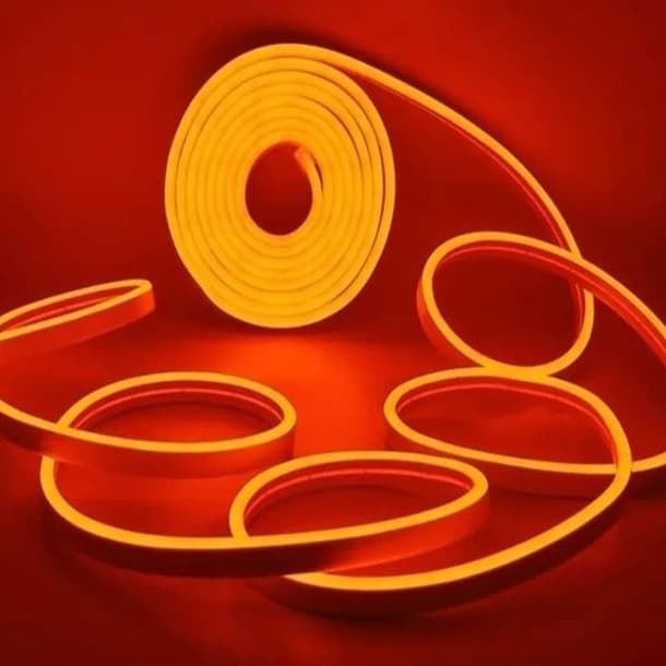 Fitas LED neon laranja 12v 10m IP65 à prova d'água para festas e academias