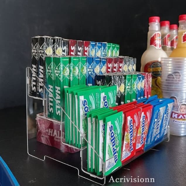 EXPOSITOR ACRILÍCO ORGANIZADOR PARA ESMALTE E DOCES-DISPLAY BALCÃO TRANSPARENTE