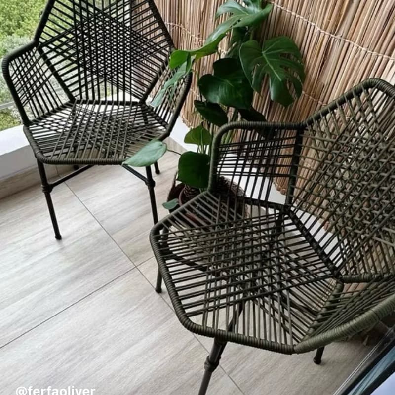 2 Cadeiras Tropicália Fio Fibra Sintética Área Externas e Internas Varanda Sacadas Cozinha Jardim Ilha Alta Qualidade