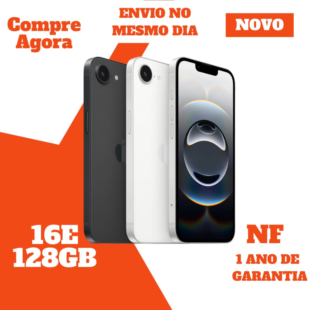 iPhone 16e 128GB original lacrado branco cinza e preto com nota fiscal 1 ano de garantia