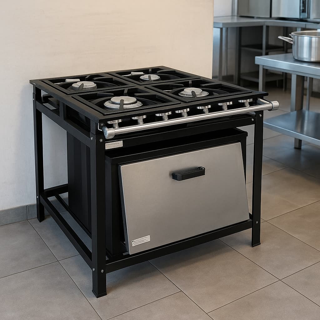 Fogão Industrial 4 Bocas 30x30 com Forno 87L Gastromixx