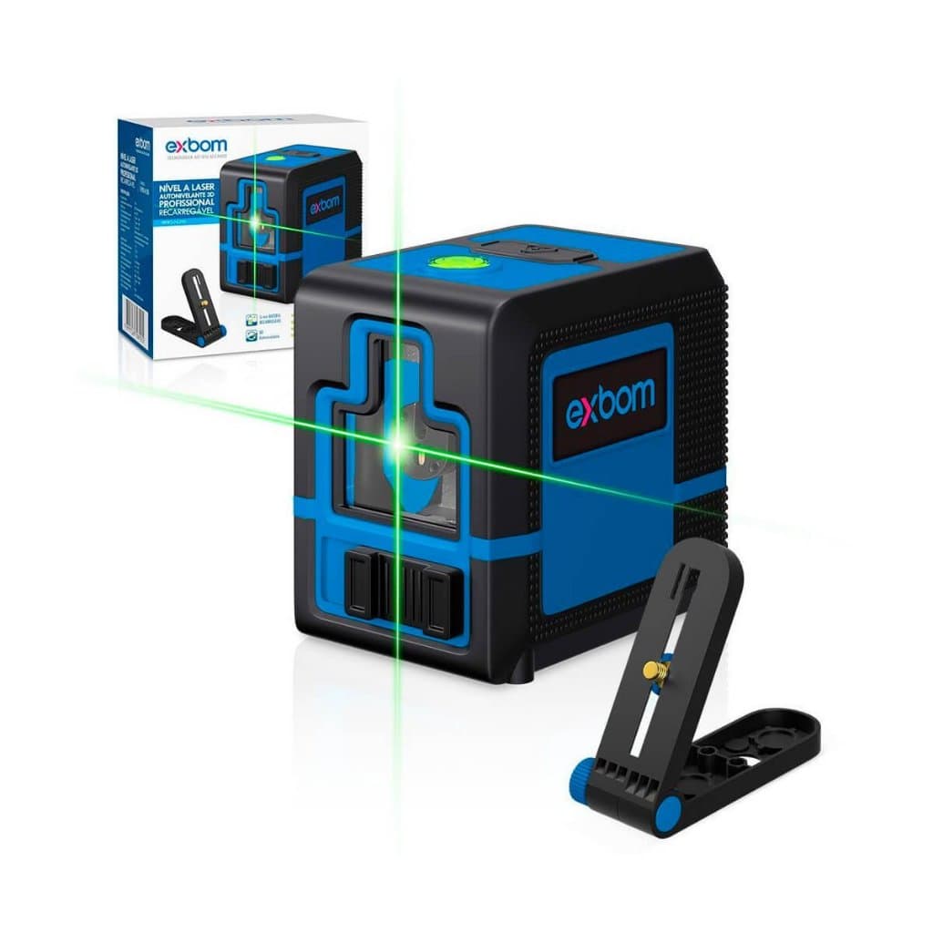 Nível a Laser 3D Autonivelante [2 linhas]Nível a Laser 3D Autonivelante 2 Linhas com Bateria Recarregável Nível a Laser