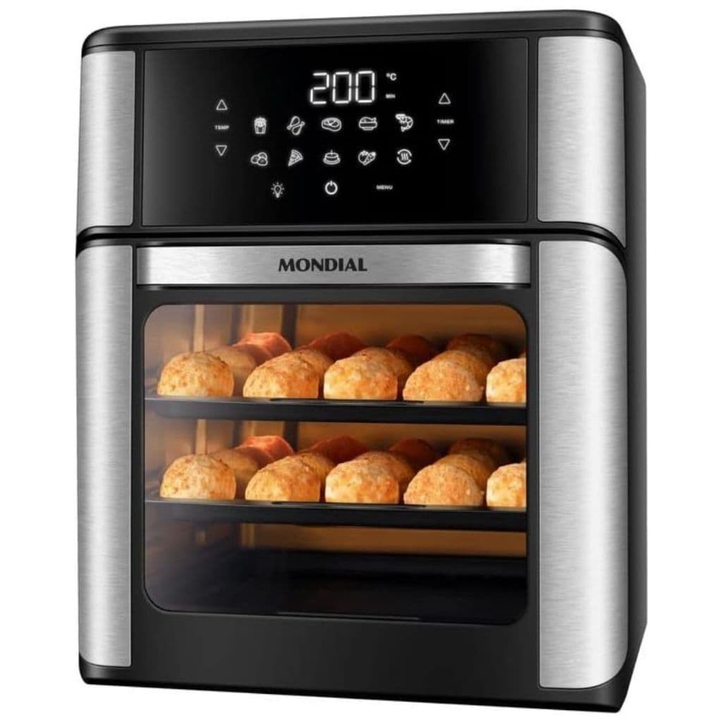Fritadeira Elétrica Air Fryer Forno Oven 12 Litros Painel Digital Antiaderente AFON-12L-BI Mondial