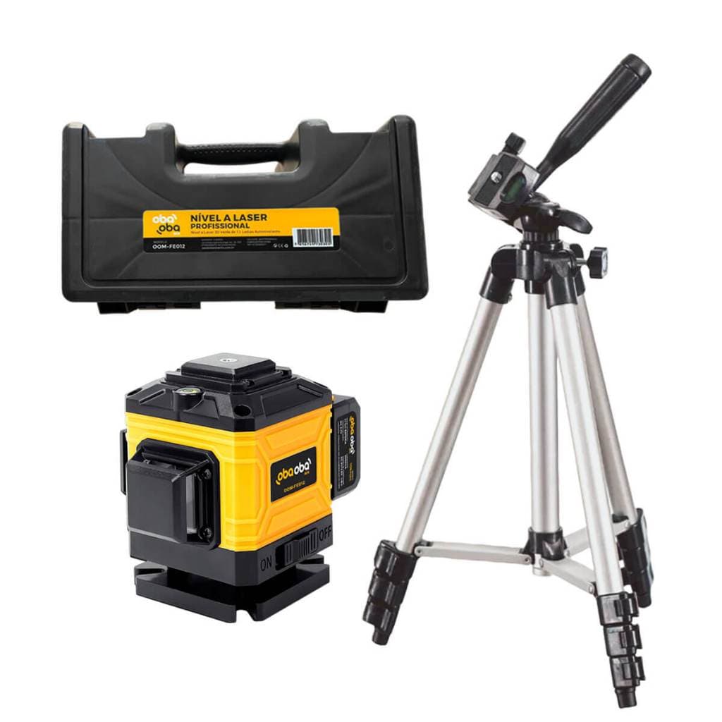 Kit Nível a Laser Profissional 3D com Tripé [12 Linhas]nível a laser com tripé nível laser 12 linhas nível 3d autonivela