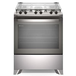 Fogão Electrolux 5 bocas cinza com mesa inox, PerfectCook e VaporBake, Bivolt, frontal