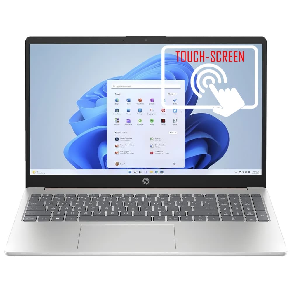 Notebook HP touch-screen Intel Core i3 4.4GHz 8gb ddr4 256GB ssd Windows 11 - azul prateado