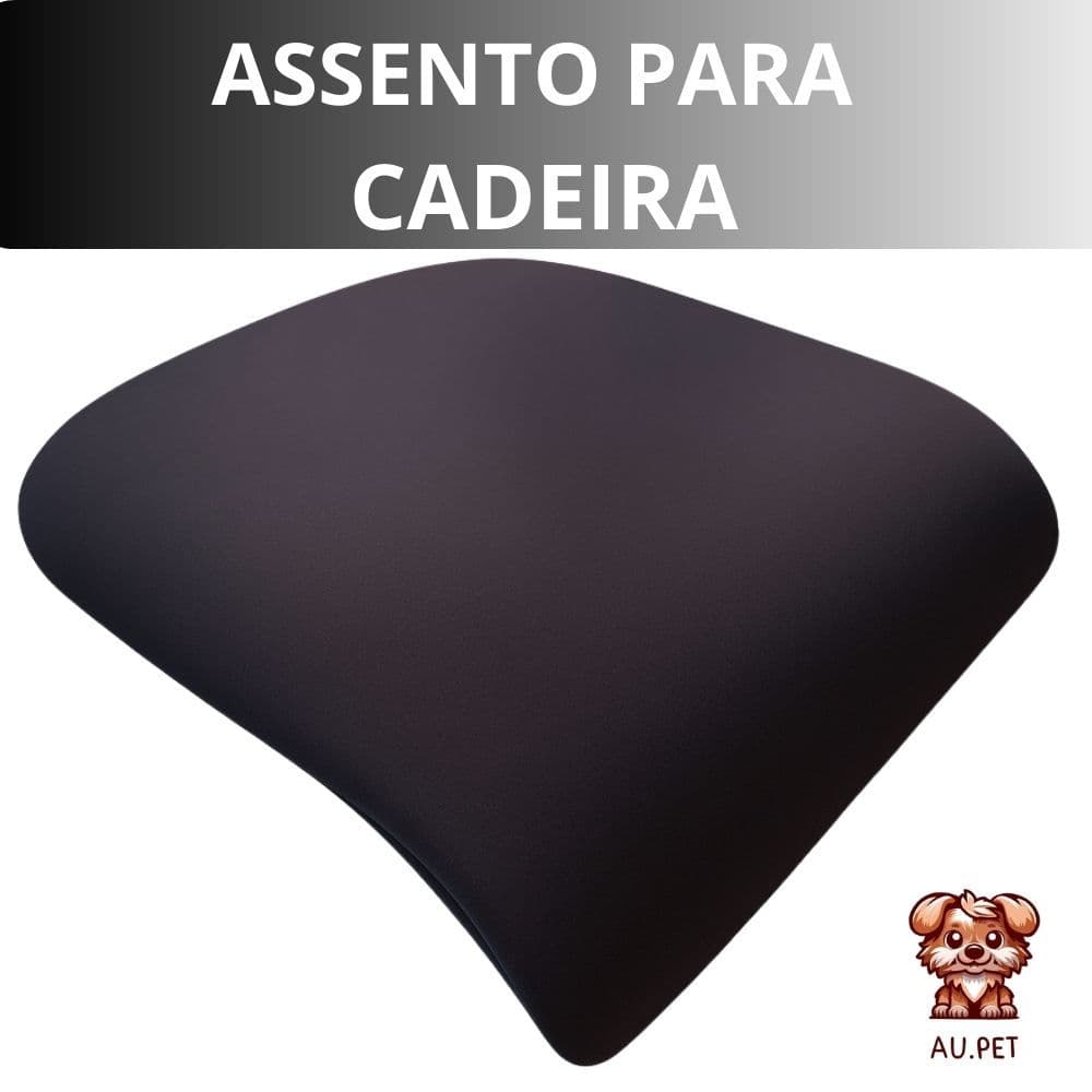 Assento avulso preto almofadado retangular para cadeira