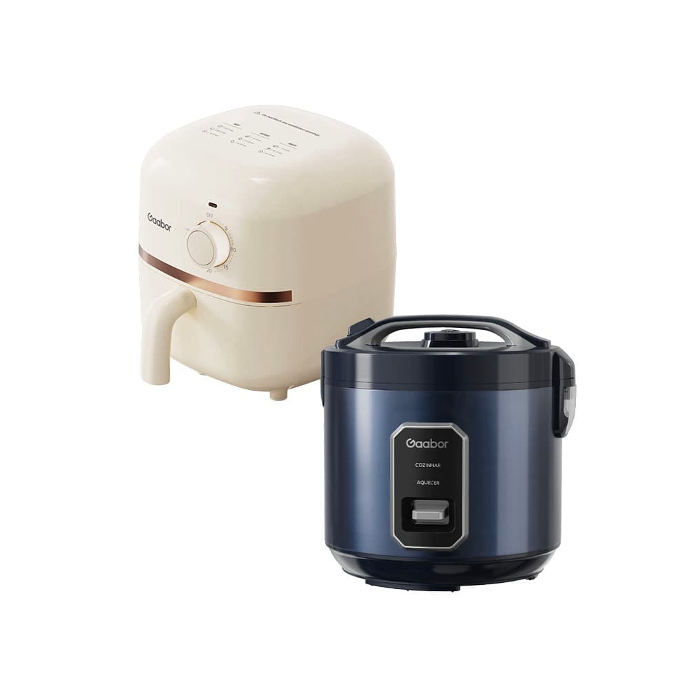 Kit Gaabor Air Fryer 1,4L AF20M e Panela de Arroz Azul 5L RC-50M01A Antiaderente