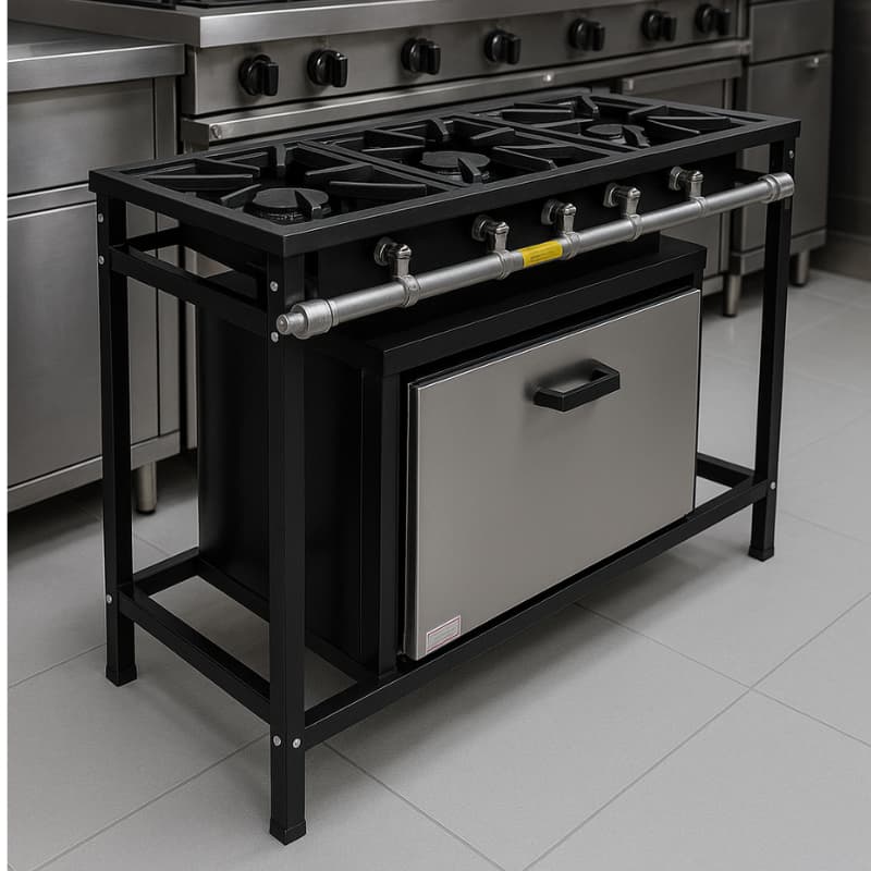 Fogão Industrial 3 Bocas Com Forno 55L 30x30 Economy Cristalaço
