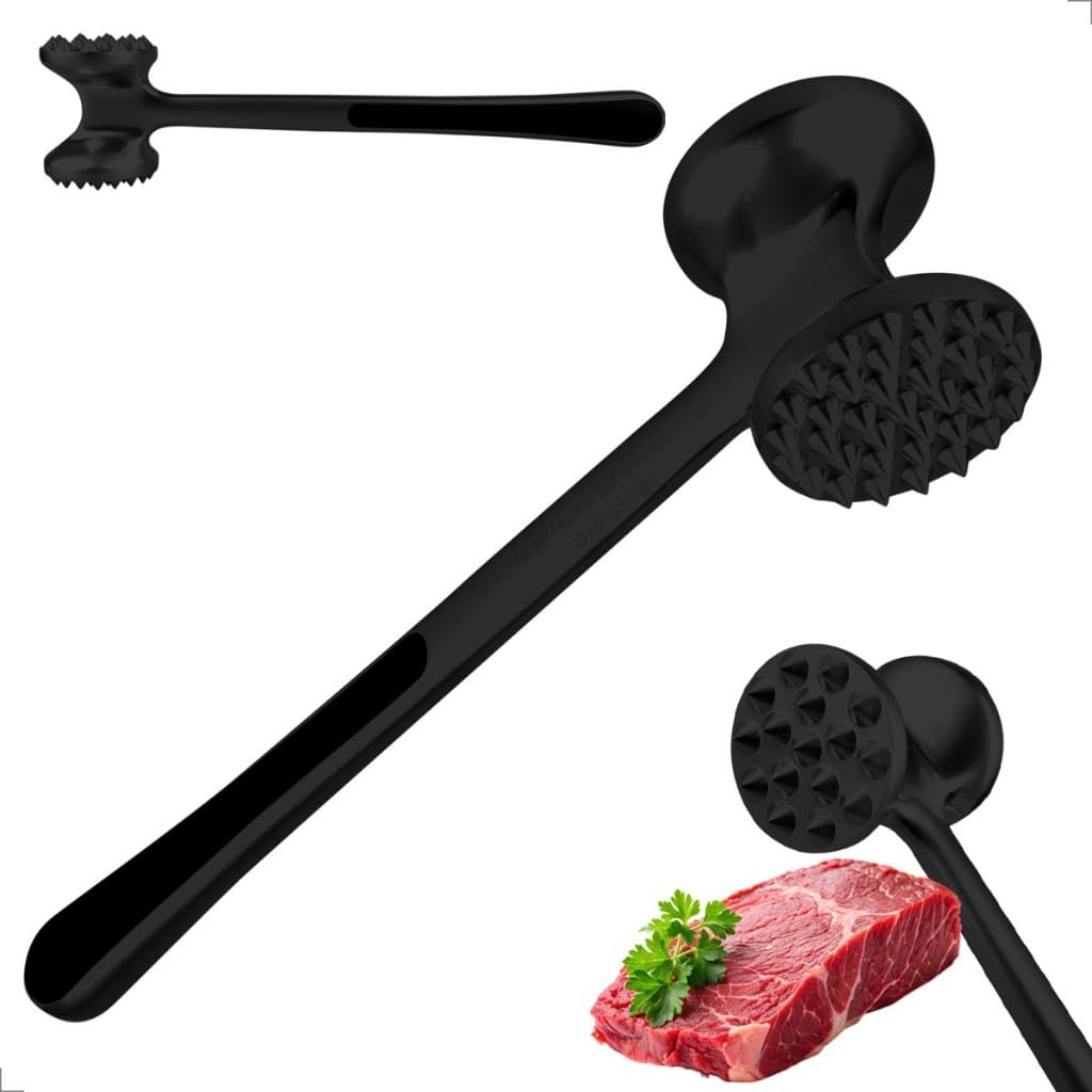 Martelo De Carne Amaciador Batedor Bife Profissional Zinco Preto