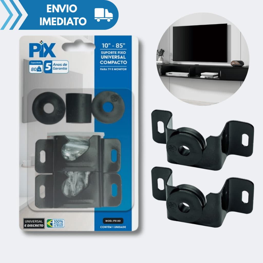 Pacote de suporte universal fixo para Smart TV LED LCD 4K, 10-85 polegadas, preto