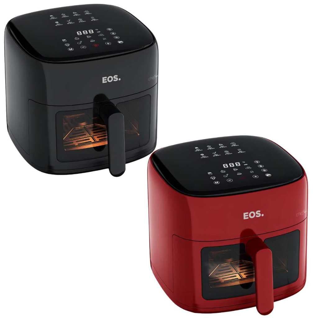 Fritadeira Sem Óleo EOS Chef Gourmet 6.2L Vermelha e Preta