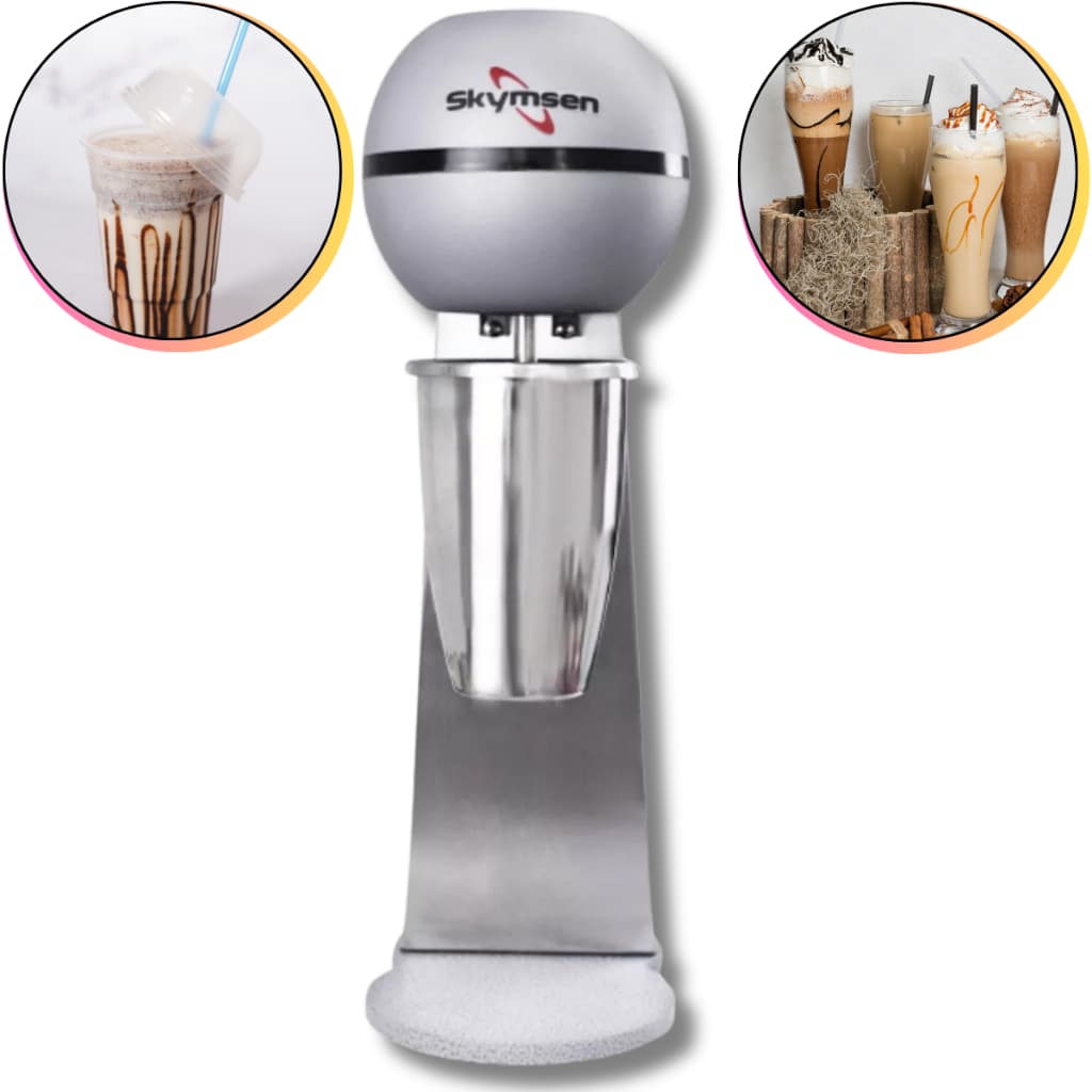 Batedor de Milk-shake Profissional Skymsen BMS - N, em aço inoxidável, ideal para uso profissional na preparação de milkshakes.