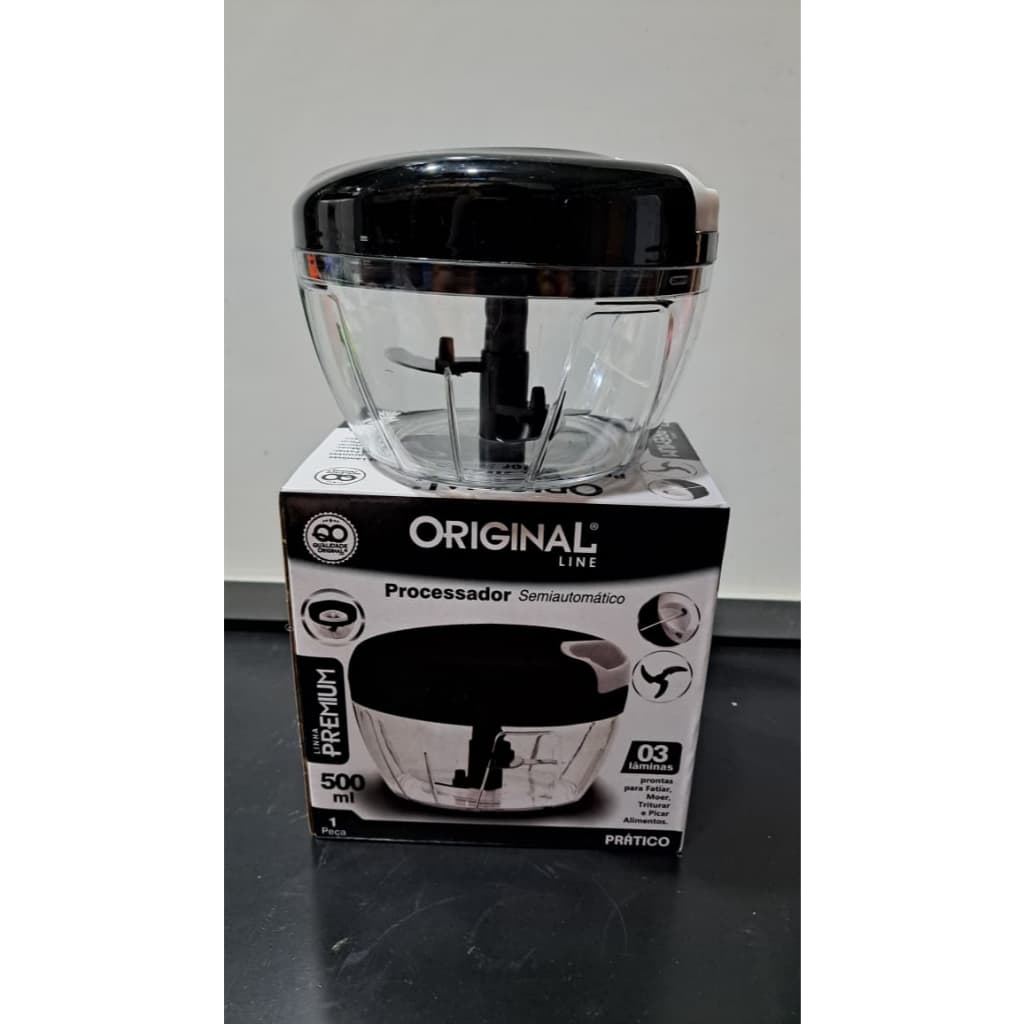 Processador Processadores 3 Laminas De Alimentos 500ml Manual Multiuso Universal (Preto)