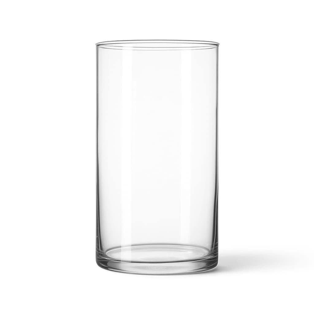 Vaso cilíndrico de vidro transparente 20x10 cm para decoração e plantas