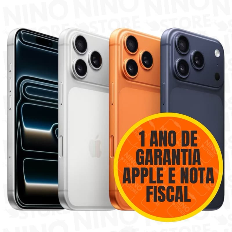 iPhone 17 Pro e Pro Max 256GB 5G Dual Sim lacrado original com 1 ano de garantia Apple e nota fiscal