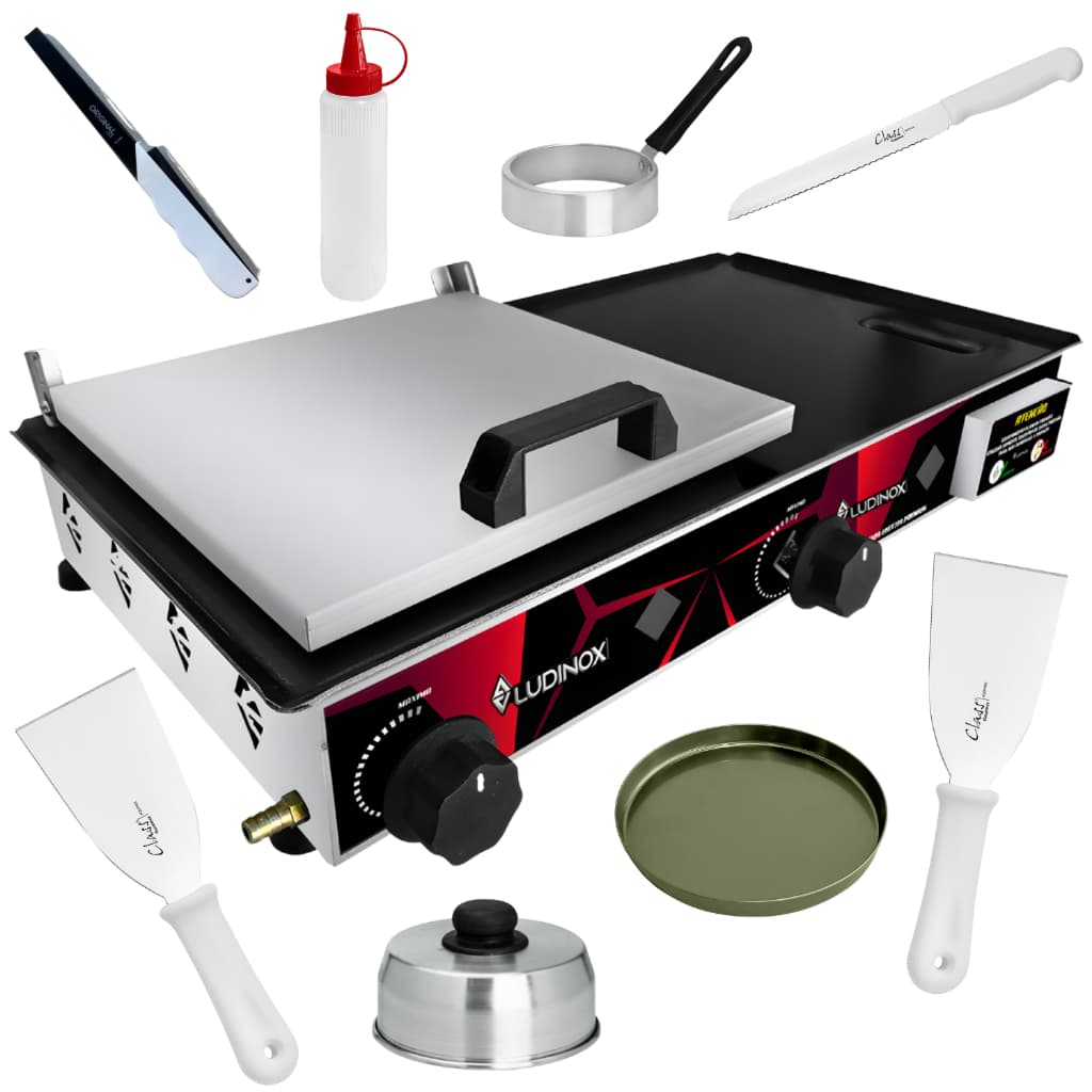 Chapa De Lanche 30x60 Industrial Inox Profissional + Brinde