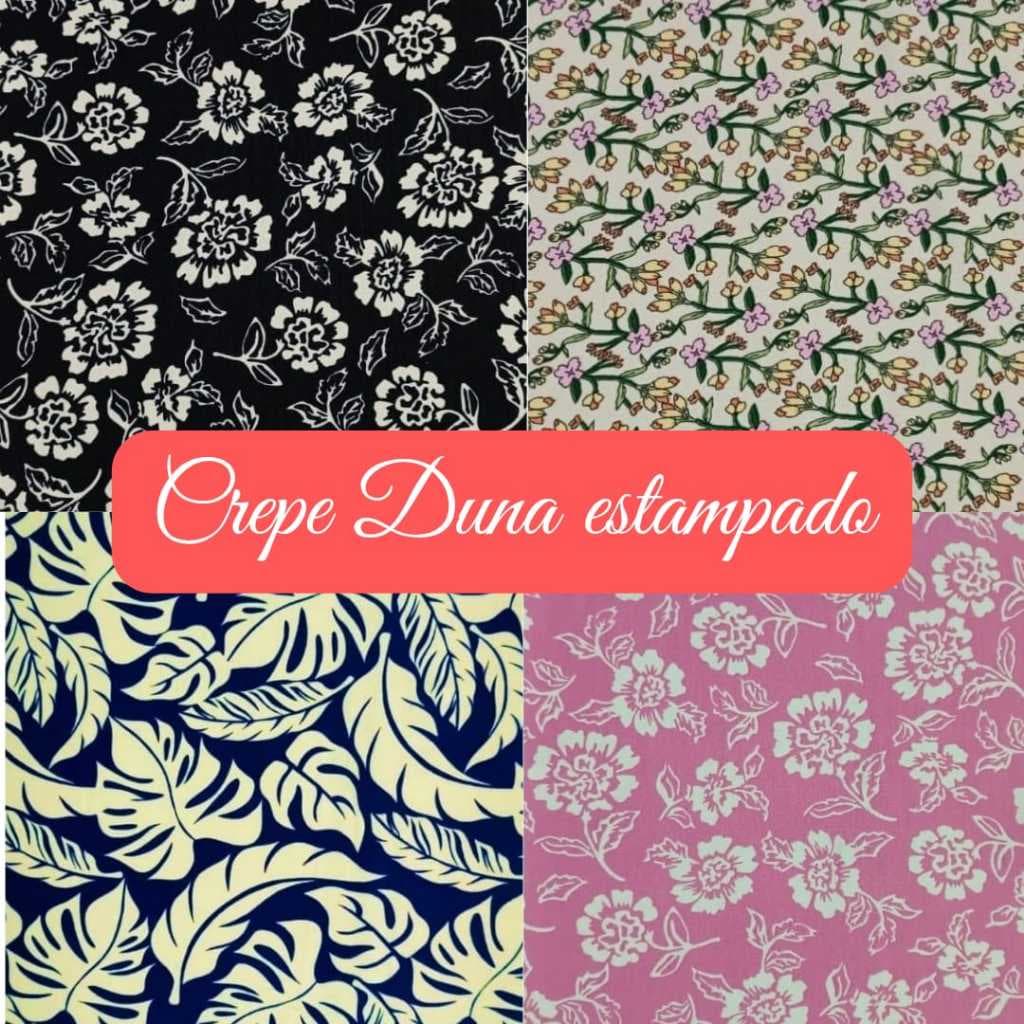 Tecido crepe duna / air flow estampado 100% poliéster 3 metros X 1,50 Larg.