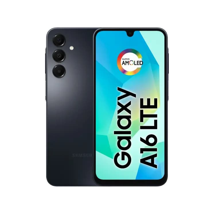 Verso do smartphone Samsung Galaxy A16 com câmera tripla e tela AMOLED