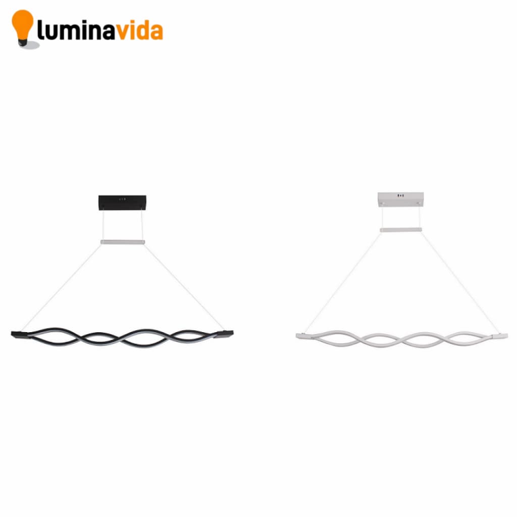 Lustre Pendente Led Design Moderno Infinito 30W 3200K Luminária Pendente Linear Preto Dourado Branco