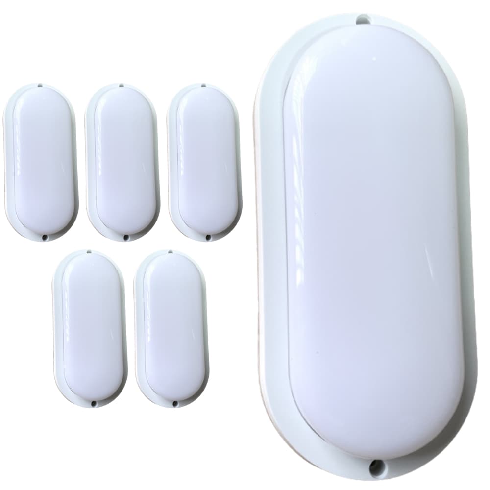 Kit 6 Arandelas Tartaruga Sobrepor LED Até 20W IP65 6000K Bivolt Externa/Interna Com Acabamento