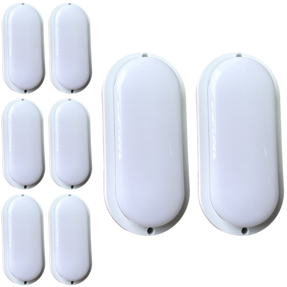 Kit 8 Arandela Tartaruga Sobrepor LED Branco IP65 6000K Bivolt