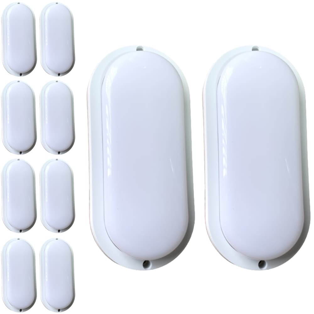 Kit 10 Arandela Tartaruga Sobrepor LED Branco IP65 6000K Bivolt