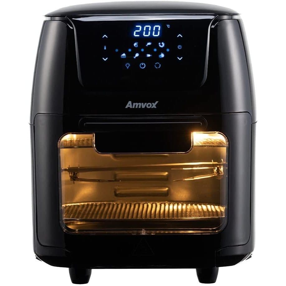 Fritadeira Sem Óleo Amvox ARF 1222 12L com Visor e Assadeiras Removíveis, preta