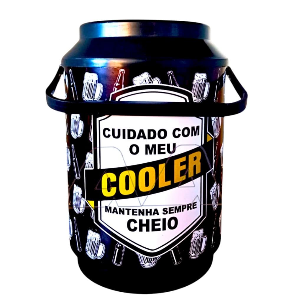 Cooler Térmico Caixa Térmica Pequeno Mini Decorado Cuidado com meu cooler Para 10 Latas