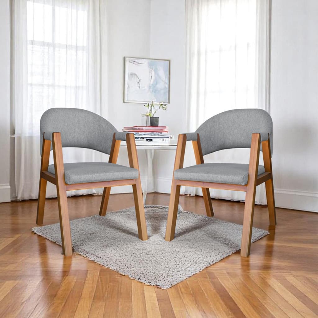Kit com 2 Cadeiras de Jantar Madrid Linho Alta Qualidade - Cadeira para Mesa de Jantar