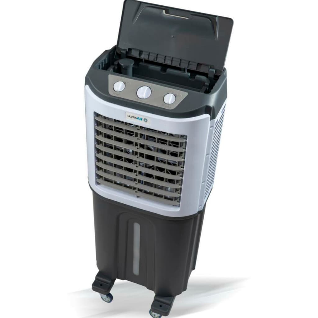 Climatizador Ar Frio Industrial Ultraar Ultra 75 Rodinha 110v Cor Branco Com Cinza 75 Litros 150W Portátil Evaporativo
