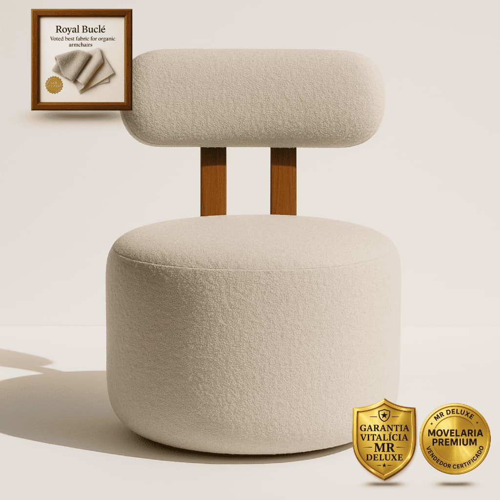 Poltrona Orgânica Chloe - Poltrona Para Decoração E Sala De Estar E Recepção - Poltrona Boucle Luxo