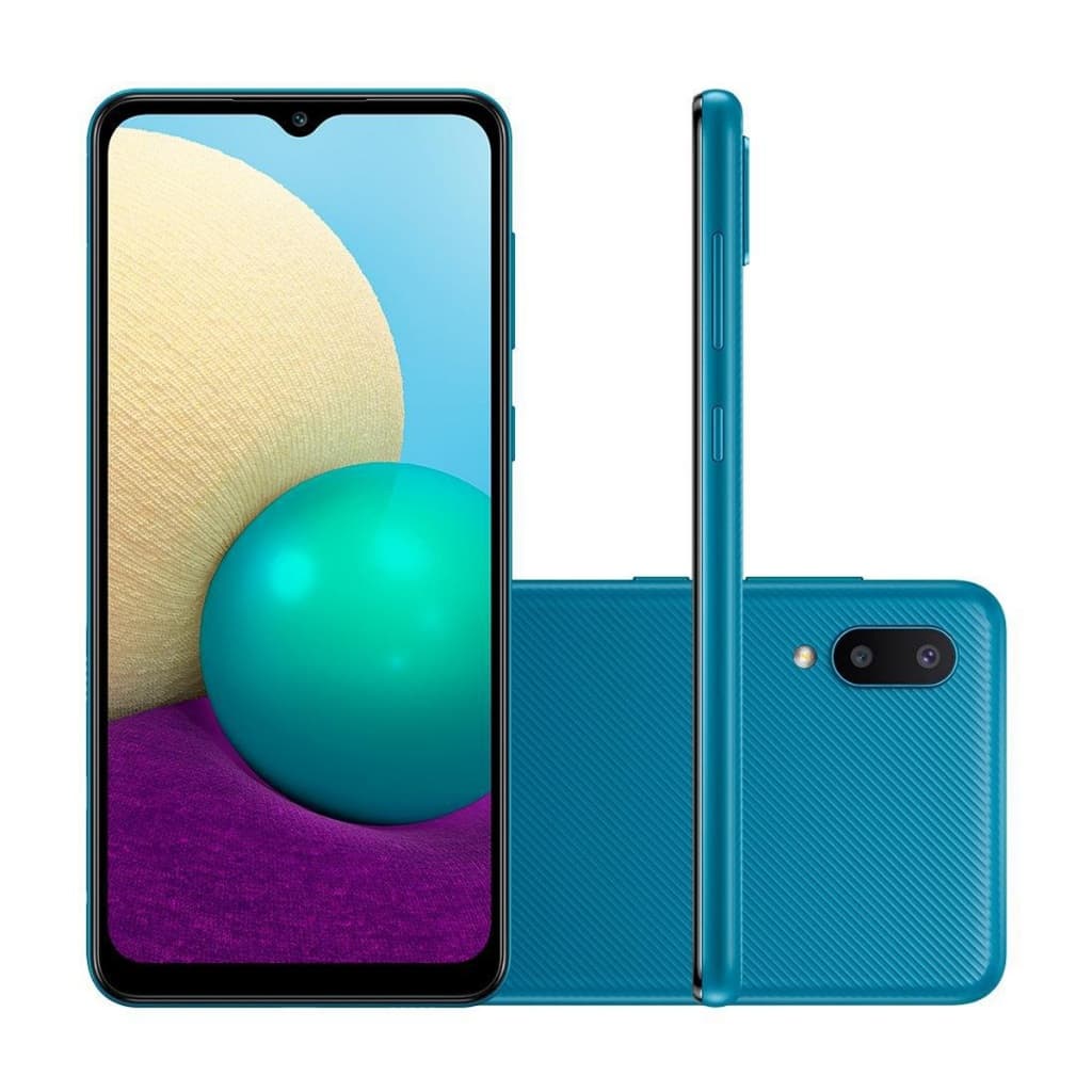 Smartphone Samsung Galaxy A02 32GB 2GB RAM 6.5'' Câm. Dupla 13MP + 2MP cor azul