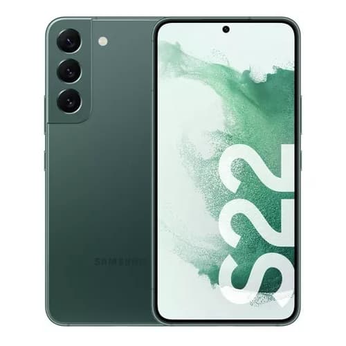 Smartphone Samsung Galaxy S22 128GB 8GB RAM cor verde escuro, câmera quadrupla, tela abstrata verde e branco