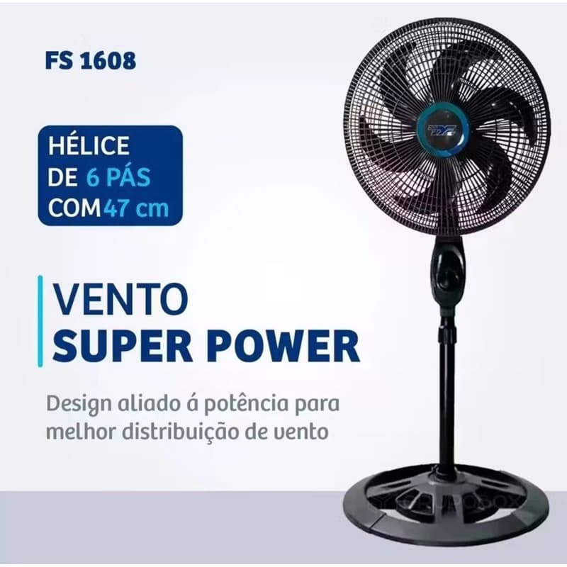 Ventilador Solaris 6 Pás Turbo Ultra Potente 75w Tyf Material Das Pás Plástico 110v e 220v