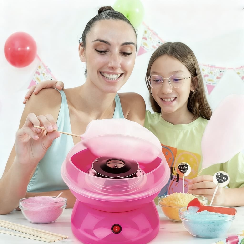 Máquina de Algodão Doce para Crianças, Máquina de Algodão Doce Caseira Pequena para Festas Infantis
