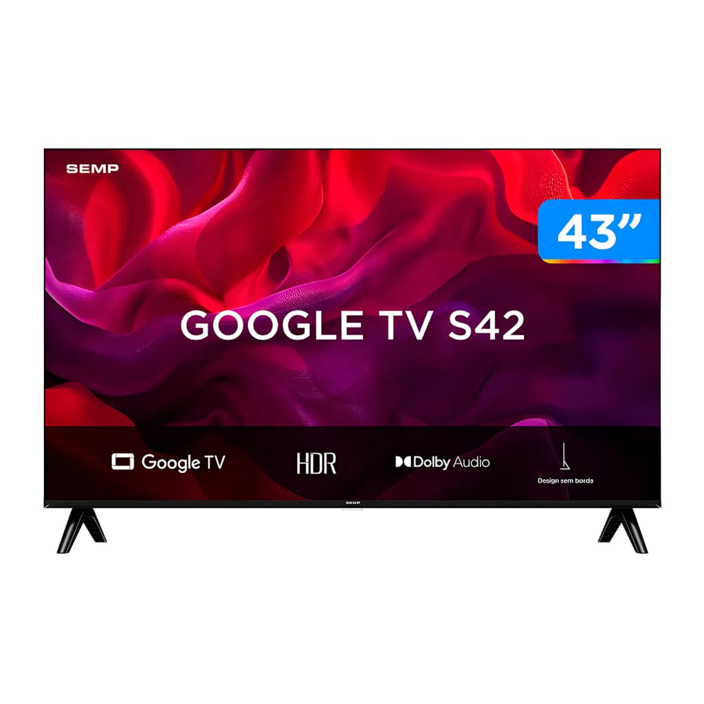Smart TV Semp 43S42 43 polegadas LED FHD Google TV Dolby Audio