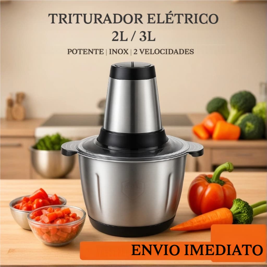 Moedor triturador processador elétrico 2L/3L multifuncional com envio imediato.