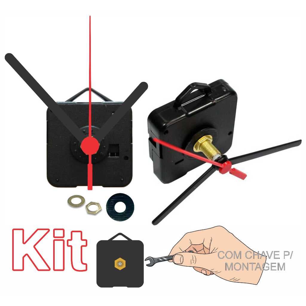 Kit de mecanismos de relógio de parede com peças e manual de montagem