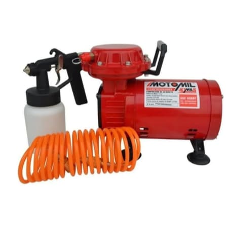 Compressor de Ar Direto Motomil Vermelho com Pistola e Mangueira Laranja