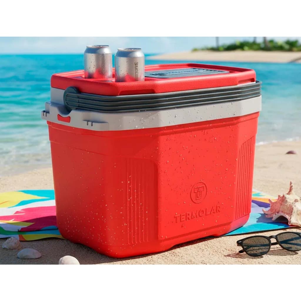 Caixa Térmica Cooler Termolar Suv 20 Litros Pesca Praia Camping Acampamento Com Alça 24 Latas
