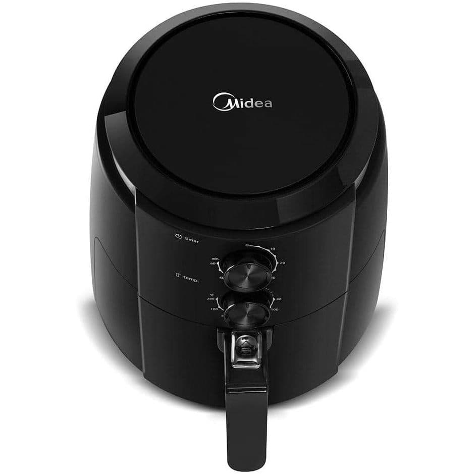 Fritadeira Air Fryer 4,5l Dualcyclone Midea, preta, vista frontal