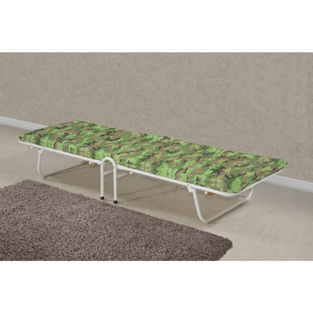 Cama Dobrável Portátil com Colchão  Solteiro 172cm Visita Camping Dobrável Reforçada