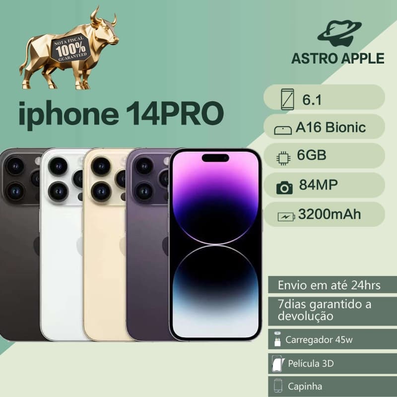 iPhone 14 Pro 128gb/256gb original com garantia em várias cores