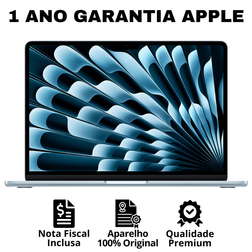 MacBook Air M4 13.6” 16GB RAM 256GB / 512GB SSD Novo Lacrado NF + 1 Ano de Garantia Apple
